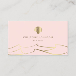 waves golden seashell business card