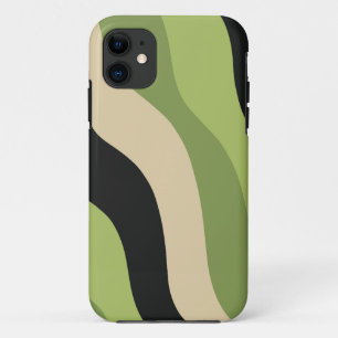 waves, green, black and beige curves colourful Case-Mate iPhone case