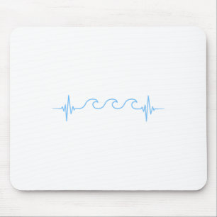 Waves Heartbeat Surfer Summer Waves Surfboard Surf Mouse Pad