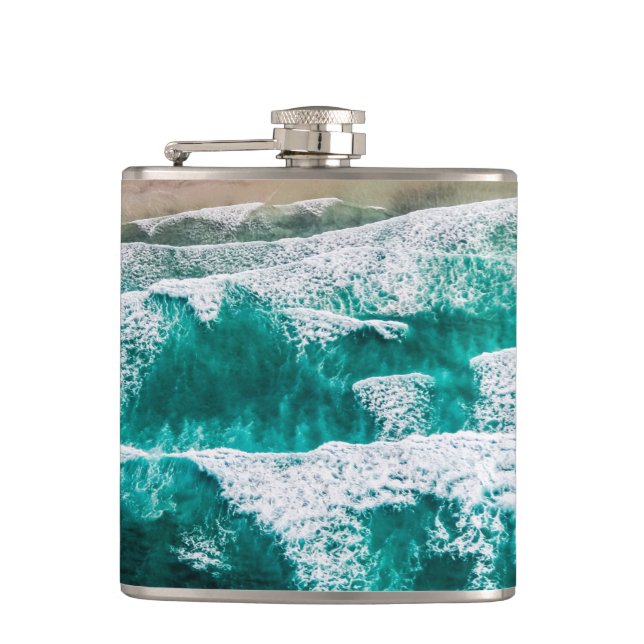 Waves Hip Flask (Front)