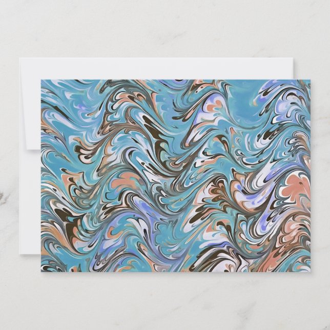 Waves In Blue Acrylic Pour Abstract Art (Front)