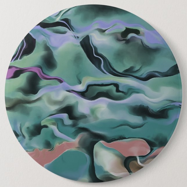 Waves In Harmony Acrylic Pour Abstract Art  6 Cm Round Badge (Front)