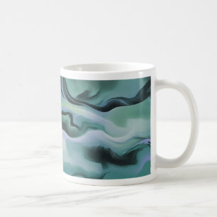 Waves In Harmony Acrylic Pour Abstract Art  Coffee Mug