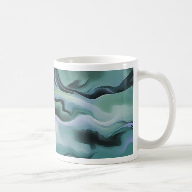Waves In Harmony Acrylic Pour Abstract Art  Coffee Mug (Right)