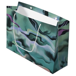 Waves In Harmony Acrylic Pour Abstract Art Large Gift Bag