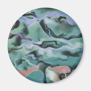 Waves In Harmony Acrylic Pour Abstract Art Magnet