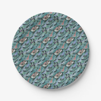 Waves In Harmony Acrylic Pour Abstract Art Paper Plate