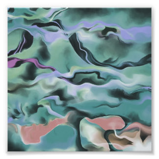 Waves In Harmony Acrylic Pour Abstract Art Photo Print