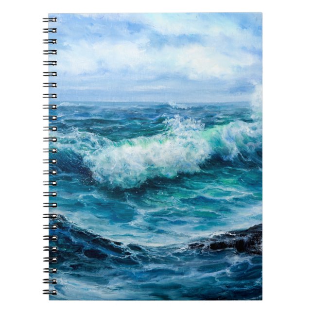 Waves in ocean. Modern Impressionism, modernism, m Notebook (Front)