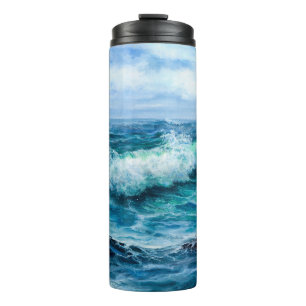 Waves in ocean. Modern Impressionism, modernism, m Thermal Tumbler