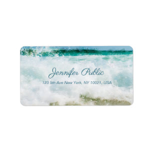 Waves In Oil Handwritten Script Text Chic Address Label