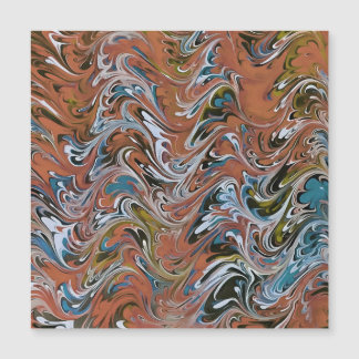 Waves In Red and Blue Acrylic Pour Abstract Art