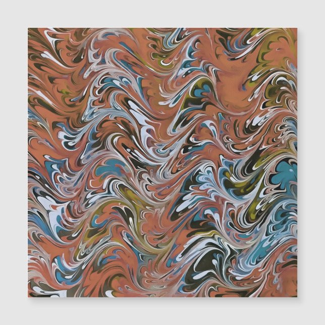Waves In Red and Blue Acrylic Pour Abstract Art (Front)