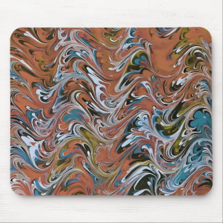Waves In Red and Blue Acrylic Pour Abstract Art Mouse Pad