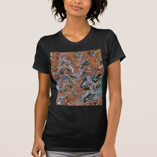 Waves In Red and Blue Acrylic Pour Abstract Art T-Shirt
