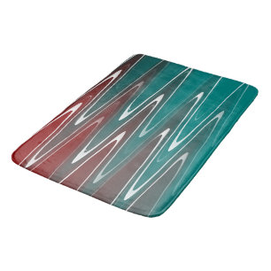 Waves in white bath mat