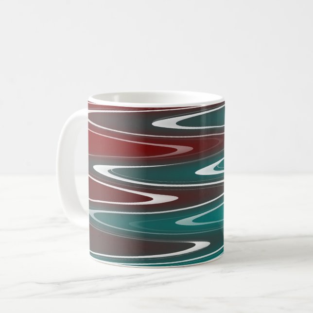 Waves in white coffee mug (Front Left)
