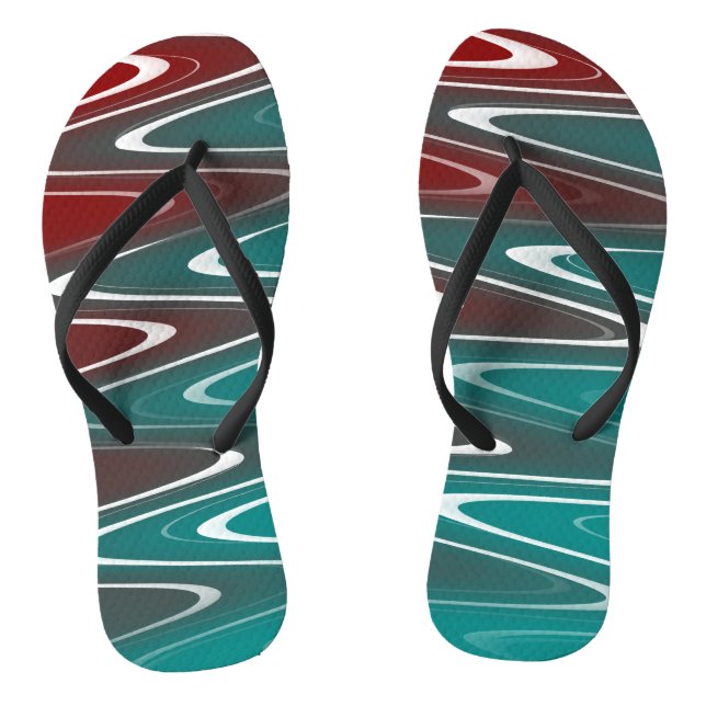 Waves in white jandals (Footbed)