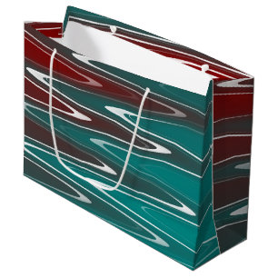 Waves in white large gift bag