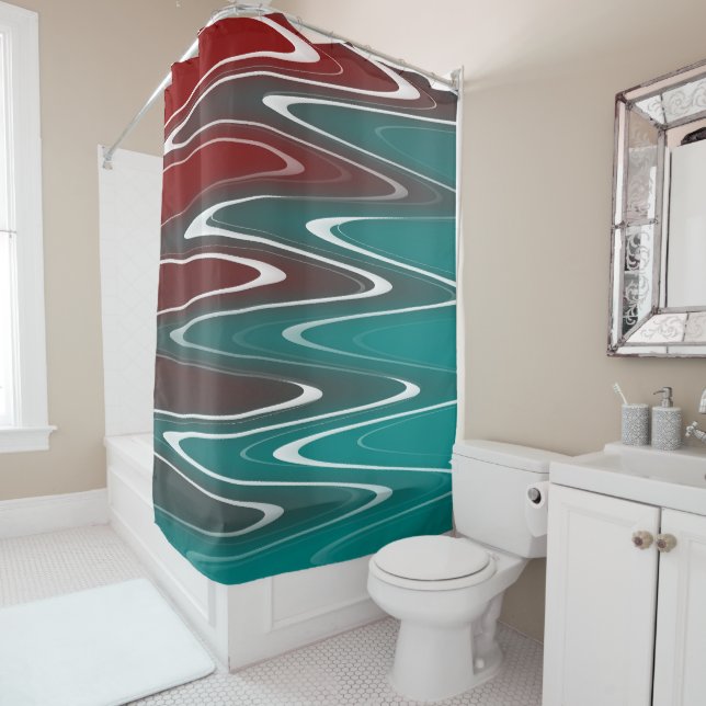 Waves in white shower curtain (In Situ)
