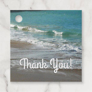Waves Lapping on the Beach Turquoise Blue Ocean Favour Tags