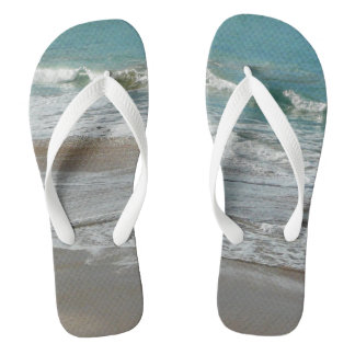 Waves Lapping on the Beach Turquoise Blue Ocean Jandals