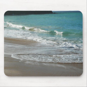 Waves Lapping on the Beach Turquoise Blue Ocean Mouse Pad