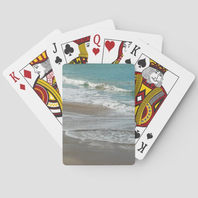 Waves Lapping on the Beach Turquoise Blue Ocean Playing Cards (Back)