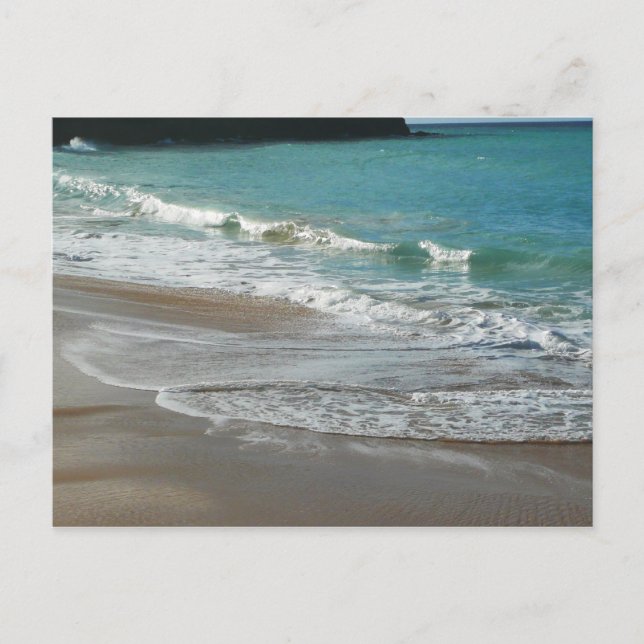 Waves Lapping on the Beach Turquoise Blue Ocean Postcard (Front)