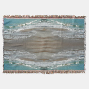 Waves Lapping on the Beach Turquoise Blue Ocean Throw Blanket