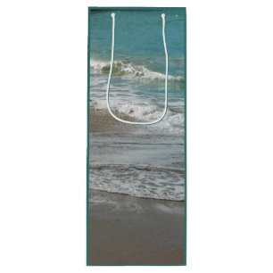 Waves Lapping on the Beach Turquoise Blue Ocean Wine Gift Bag