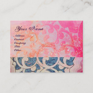 WAVES MONOGRAM , vibrant,pink  blue violet Business Card