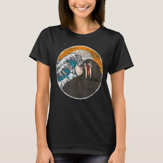 Waves Ocean Animal Lover Sunset Sea Walrus T-Shirt