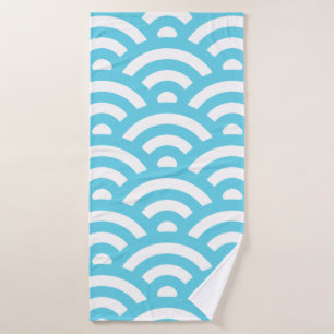 Waves ocean blue texture bath towel