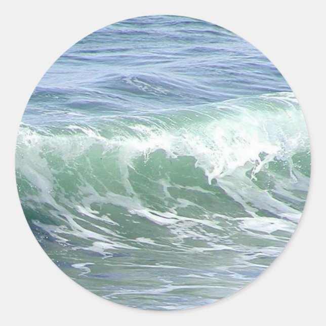 Waves Ocean Foam Water Classic Round Sticker (Front)