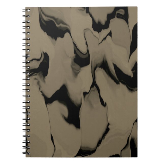 Waves of Black and Brown Notebook (Front)