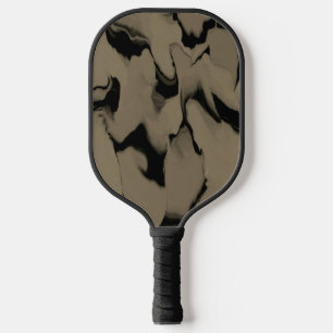 Waves of Black and Brown Pickleball Paddle