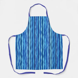Waves of Blue Cyan Navy Cobalt Sky Blue Apron