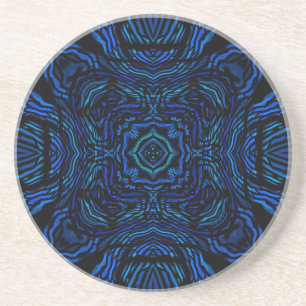 Waves of Blue Sandstone Coaster by Julie Everhart