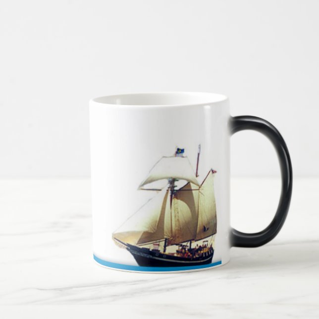 Waves of Change Navy Mug with Schooner Woolf (Right)