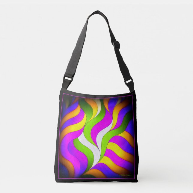 Waves of Colour.   Crossbody Bag (Front)