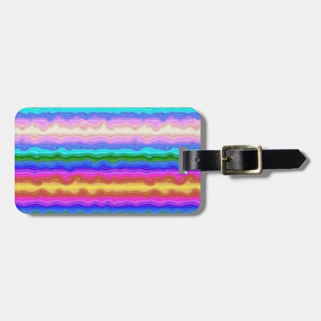 Waves of Colour Personalised Luggage Tag (Front Horizontal)