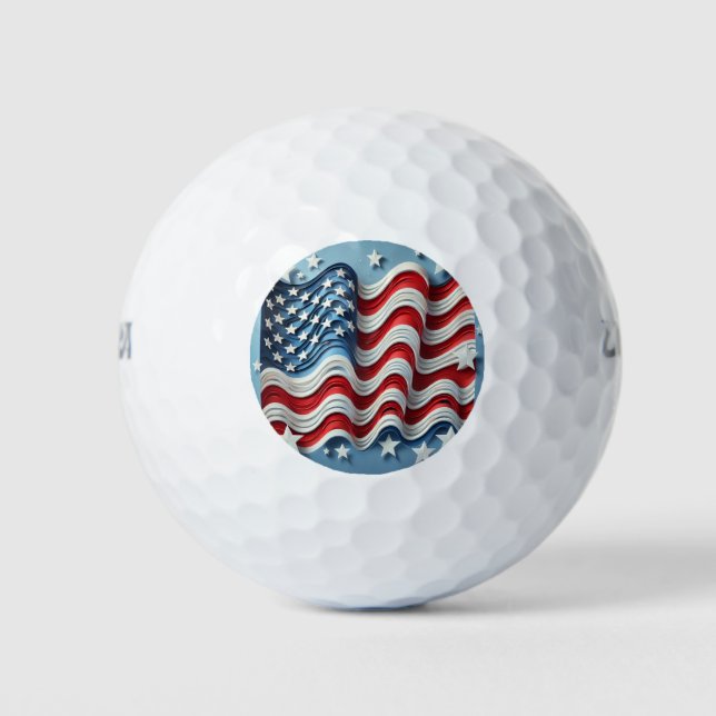 Waves of Freedom American Flag Golf Balls (Front)