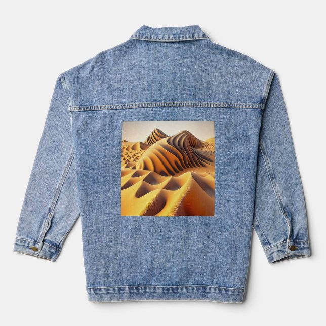 Waves of Gold Denim Jacket (Back)