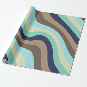 Waves of life mid-century modern smooth pastel abs wrapping paper