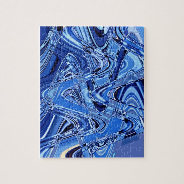 waves of roads in blue jigsaw puzzle (Vertical)