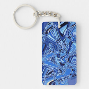 waves of roads in blue key ring