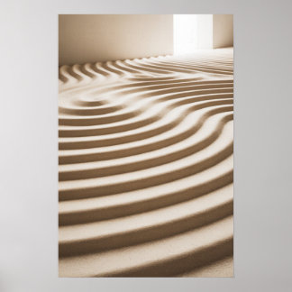 Waves of Serenity – Minimalist Sand Pattern Poster