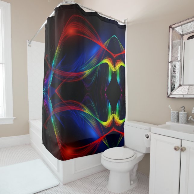 Waves of Style – Ocean Abstract Curtain (In Situ)