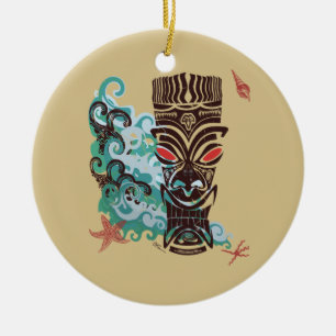 Waves of TIki Ceramic Tree Decoration